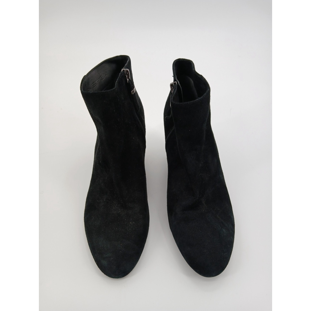 Via Spiga Black Suede Ankle Wedge Boots Size 7 Booties - Picture 2 of 16